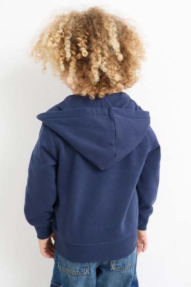 Kinder Buben - Sweatjacke mit Kapuze - dunkelblau
