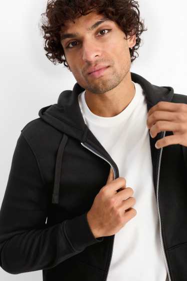 Herren - Sweatjacke mit Kapuze - schwarz