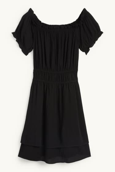 Femmes - Robe Carmen en viscose - noir
