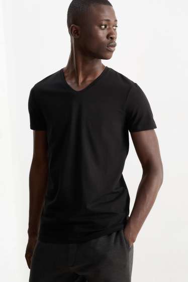 Uomo - T-shirt - slim fit - Flex - nero