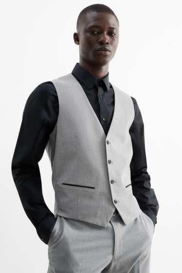 Uomo - Gilet coordinabile - slim fit - Flex - LYCRA® - grigio