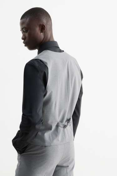 Uomo - Gilet coordinabile - slim fit - Flex - LYCRA® - grigio