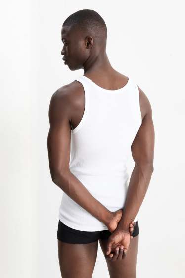 Home - Paquet de 3 - samarreta interior - canalé doble - blanc