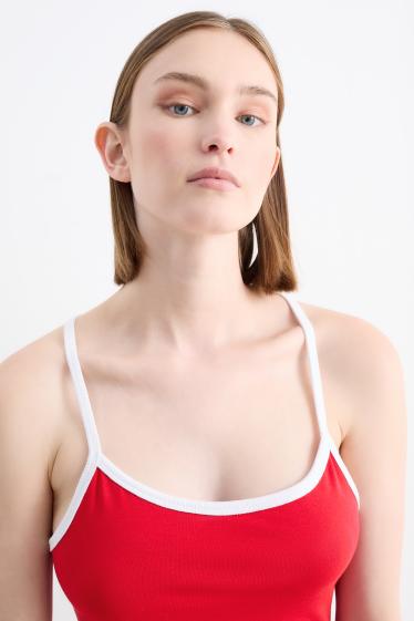 Damen - Figurbetontes Kleid - rot
