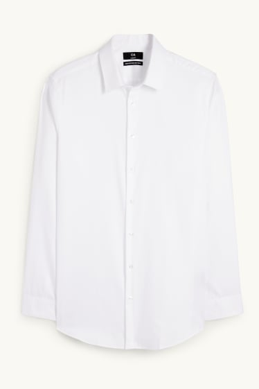 Uomo - Camicia business - slim fit - colletto alla francese - facile da stirare - bianco