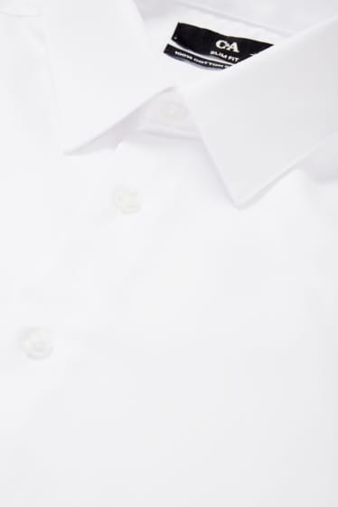 Uomo - Camicia business - slim fit - colletto alla francese - facile da stirare - bianco