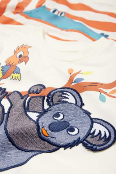Children Boys - Multipack of 2 - koala and crocodile - short sleeve T-shirt - white