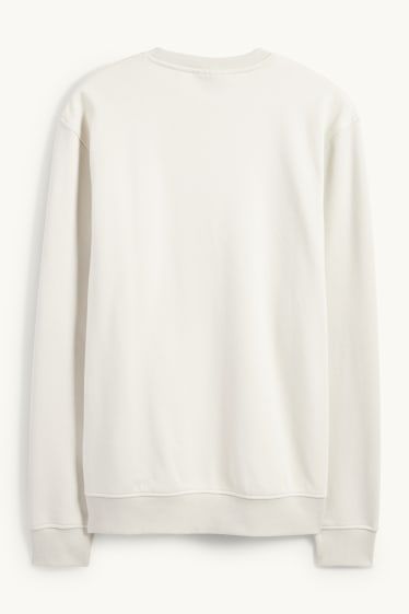Bărbați - Bluză de molton - alb-crem