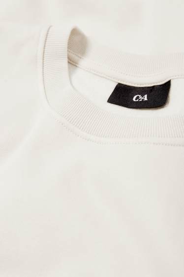 Bărbați - Bluză de molton - alb-crem