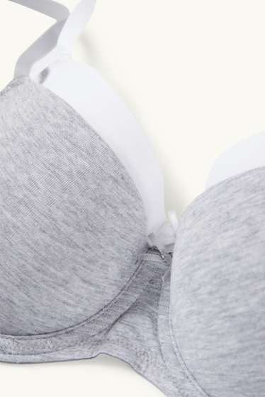 Dona - Paquet de 2 - sostenidors amb cèrcol - DEMI - enconxat - gris