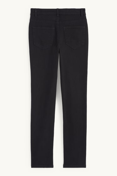 Dona - Pantalons de tela - high waist - slim fit - negre