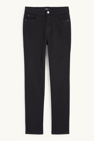 Dona - Pantalons de tela - high waist - slim fit - negre