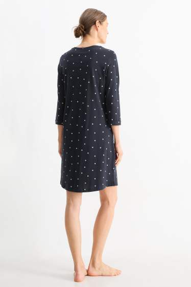 Femmes - Chemise de nuit - à fleurs - bleu foncé