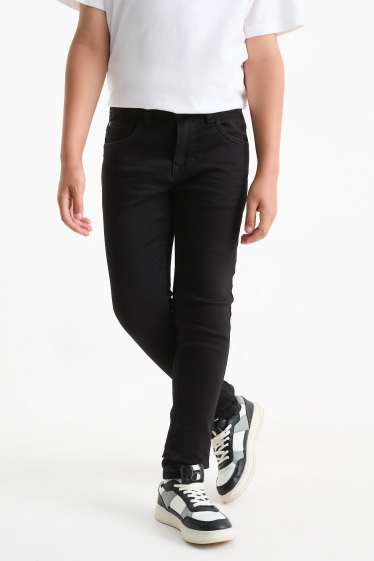 Kinderen: jongens - Skinny jeans - jog denim - jeansdonkergrijs
