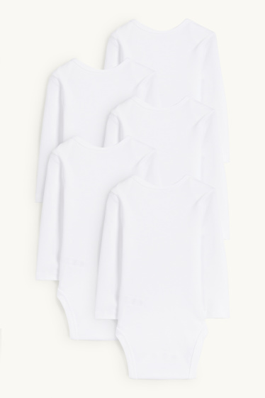 Unisexe - Lot de 5 - bodys bébé - blanc
