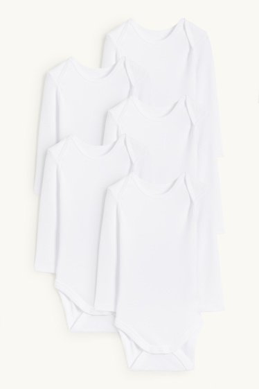 Unisexe - Lot de 5 - bodys bébé - blanc