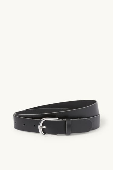 Femei - Curea din piele - negru