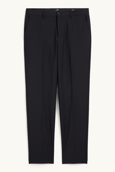 Hommes - Pantalon de costume - regular fit - Flex - laine mélangée - noir