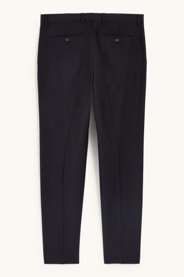 Hommes - Pantalon de costume - regular fit - Flex - laine mélangée - noir