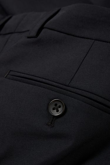 Hommes - Pantalon de costume - regular fit - Flex - laine mélangée - noir