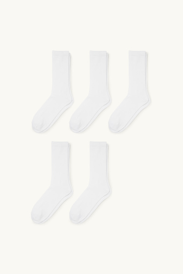 Men - Multipack of 5 - tennis socks - white