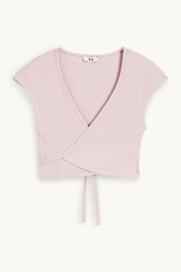 Dona - Samarreta crop de màniga curta - rosa