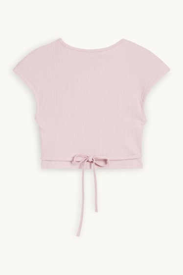 Dona - Samarreta crop de màniga curta - rosa