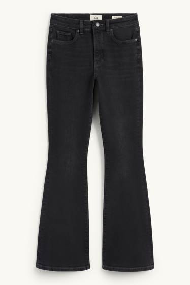 Women - Flared jeans - mid-rise waist - LYCRA® - denim-dark gray