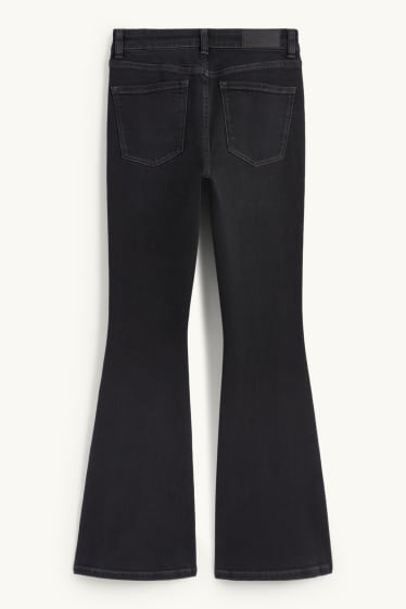 Women - Flared jeans - mid-rise waist - LYCRA® - denim-dark gray