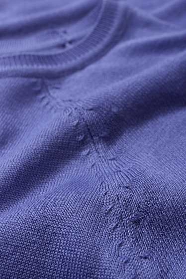 Femmes - Pull en maille fine basique - violet
