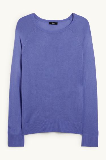 Femmes - Pull en maille fine basique - violet