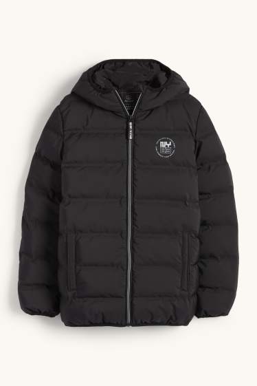 Bambini - Giacca trapuntata con cappuccio - idrorepellente - nero