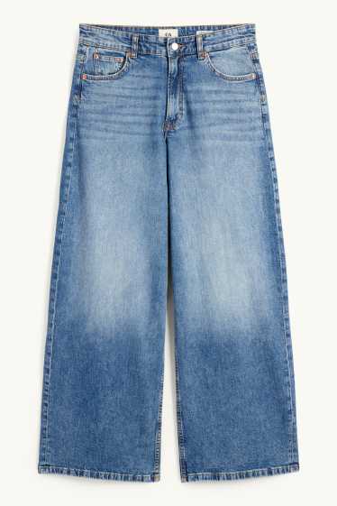 Damen - Wide Leg Jeans - Low Waist - jeansblau