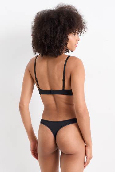 Femmes - Lot de 3 - strings - noir