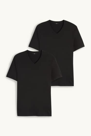 Heren - Set van 2 - T-shirt - zwart