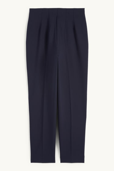Kobiety - Spodnie materiałowe - wysoki stan - tapered fit - ciemnoniebieski