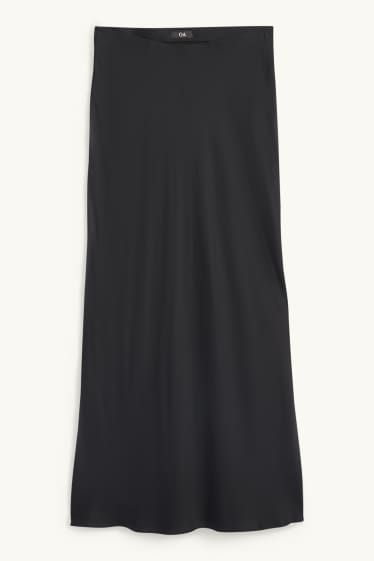 Damen - Satin-Rock - schwarz
