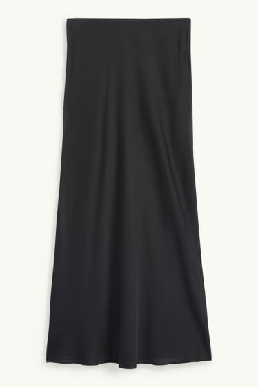 Damen - Satin-Rock - schwarz