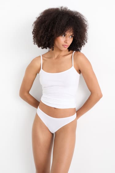 Femmes - Lot de 3 - strings - blanc
