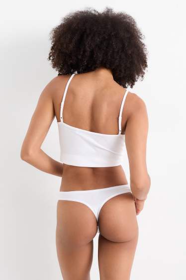 Femmes - Lot de 3 - strings - blanc