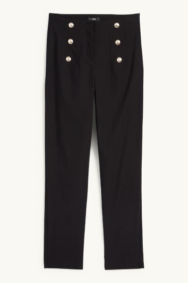Donna - Pantaloni - vita alta - slim fit - nero