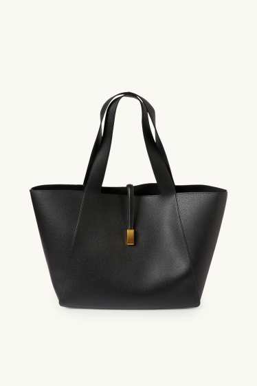 Damen - Shopper - Lederimitat - schwarz