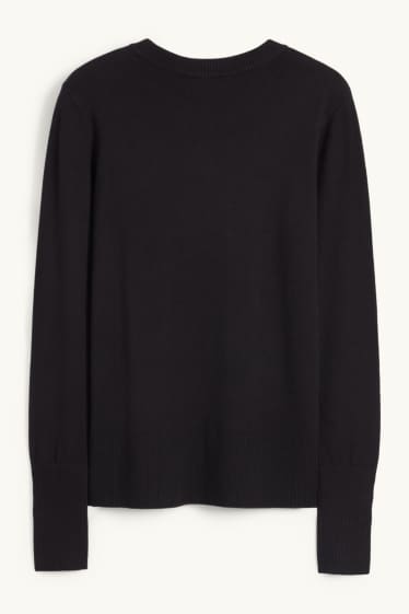 Women - Fine knit jumper - black