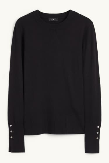 Women - Fine knit jumper - black