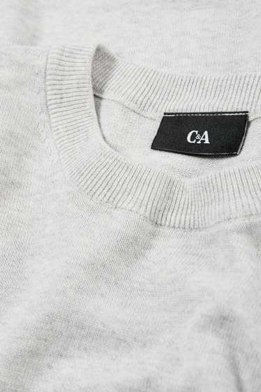 Herren - Feinstrick-Pullover - hellgrau