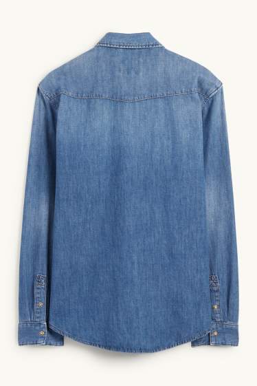 Hommes - Chemise en jean - regular fit - col kent - jean bleu