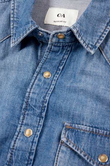 Hommes - Chemise en jean - regular fit - col kent - jean bleu