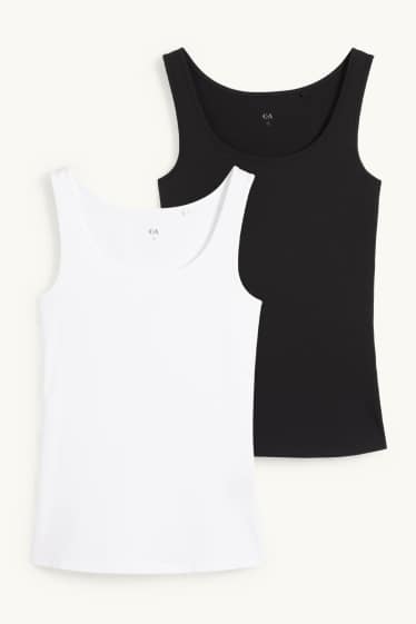 Dona - Paquet de 2 - samarreta de tirants  - blanc/negre