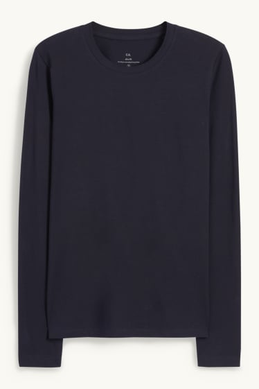 Donna - Maglia a maniche lunghe basic - blu scuro