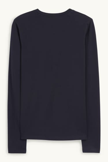 Donna - Maglia a maniche lunghe basic - blu scuro